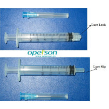 Three Parts Syringe Luer Lock or Luer Slip